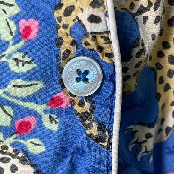 Printfresh Blue Leopard Pajama Top L - Picture 8 of 11